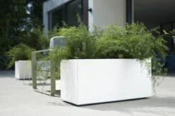 Elho Vivo Structure Finish Lang 90 - Plantenbak Voor Binnen & Buiten - Ø 88 X H 41 - Wit -Gardena Winkel 1200x800 153