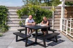 MaximaVida Vierkante Aluminium Picknicktafel Dex 215 Cm Zwart - Lage Instap -Gardena Winkel 1200x800 45