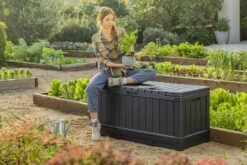 Keter Kentwood Opbergbox - 128x53.6x59 Cm - 350 L - Grafiet -Gardena Winkel 1200x800 59