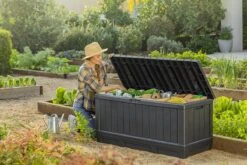 Keter Kentwood Opbergbox - 128x53.6x59 Cm - 350 L - Grafiet -Gardena Winkel 1200x800 60