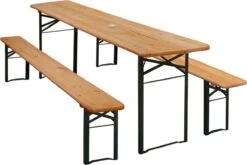 Casaria Tuinset Hout – 2 Banken 1Tafel Inklapbaar - 170x46x75cm -Gardena Winkel 1200x803