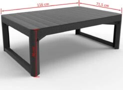 Allibert Lyon Tuintafel - 116x71,5x66/40 Cm - Grafiet -Gardena Winkel 1200x881