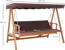 Outsunny Hollywoodschommel Hout Tuinschommel Schommelbank Ligfunctie 3 Personen 84A-185 10 Outsunny Hollywoodschommel Hout Tuinschommel Schommelbank Ligfunctie 3 Personen 84A-185 -Gardena Winkel 1200x936