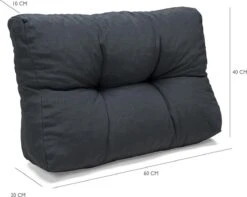 Palletkussen Basic Comfort Rugdeel Halve Pallet Lengte Grijs 60x40x10/20cm -Gardena Winkel 1200x955