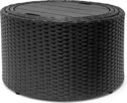 Casaria Polyrattan Zonne-Eiland Ø185cm – Incl. Kussens - Zwart Crème -Gardena Winkel 1200x976