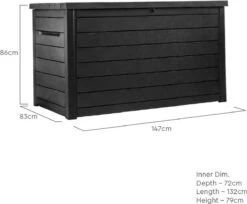 Keter Ontario Opbergbox - 870L - 147x83x86cm - Grafiet -Gardena Winkel 1200x990