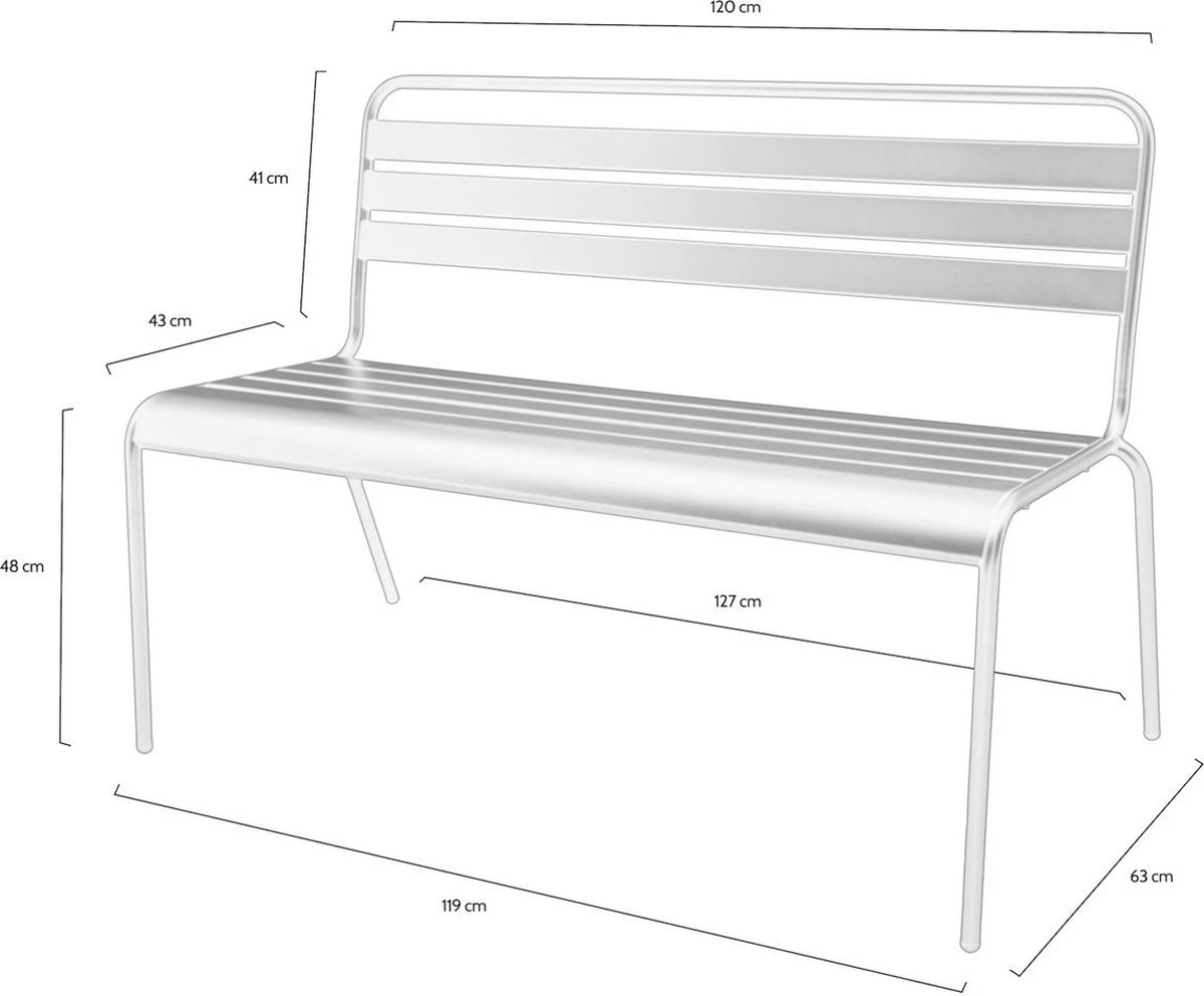 MaximaVida Metalen Tuinbank Max 120 Cm Olijfgroen 4 MaximaVida Metalen Tuinbank Max 120 Cm Olijfgroen - Afbeelding 4