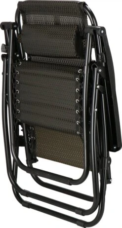 Springos Tuinstoel | Ligstoel | Opvouwbaar | Verstelbaar | Ergonomische Hoofdsteun | Bruin / Zwart -Gardena Winkel 641x1200