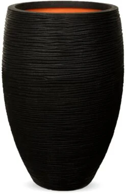 Capi Europe - Vaas Elegant Deluxe Rib NL - 56x84 - Zwart - Voor Binnen En Buiten - KBLR1132 -Gardena Winkel 779x1200