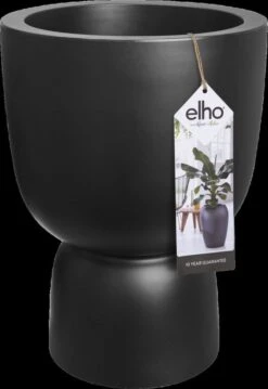 Elho Pure Coupe 41 - Bloempot Voor Binnen & Buiten - Ø 41.3 X H 57.9 Cm - Zwart/Zwart -Gardena Winkel 825x1200 2