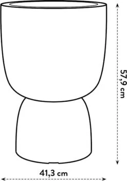 Elho Pure Coupe 41 - Bloempot Voor Binnen & Buiten - Ø 41.3 X H 57.9 Cm - Zwart/Zwart -Gardena Winkel 843x1200 1