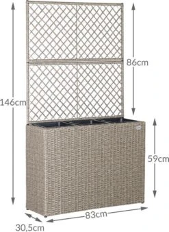 Casaria Polyrattan Bloembak – 3 Bakken Klimophek - Crème -Gardena Winkel 876x1200 2