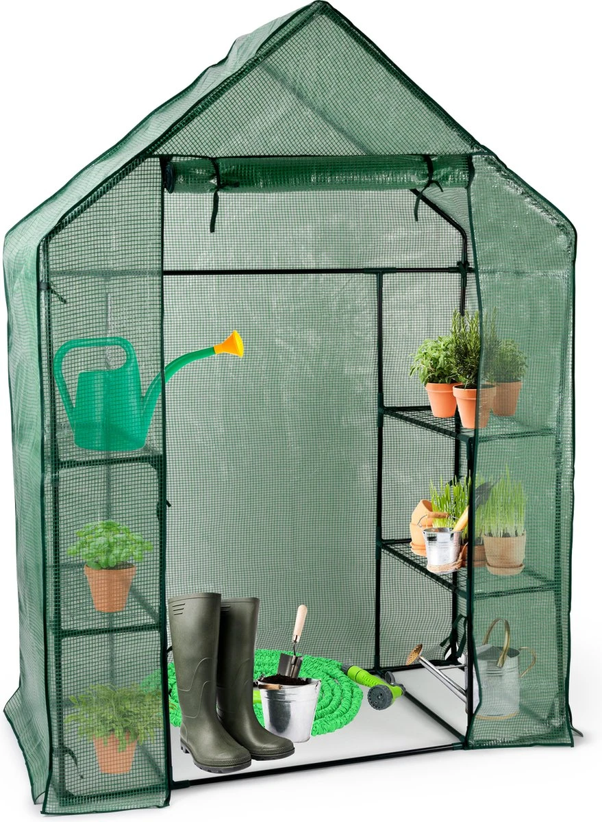 Kinzo Garden - Plastic Broeikas - Serre Van Meerdere Verdiepingen - 143 X 73 X 195 - Groen 1 Kinzo Garden - Plastic Broeikas - Serre Van Meerdere Verdiepingen - 143 X 73 X 195 - Groen