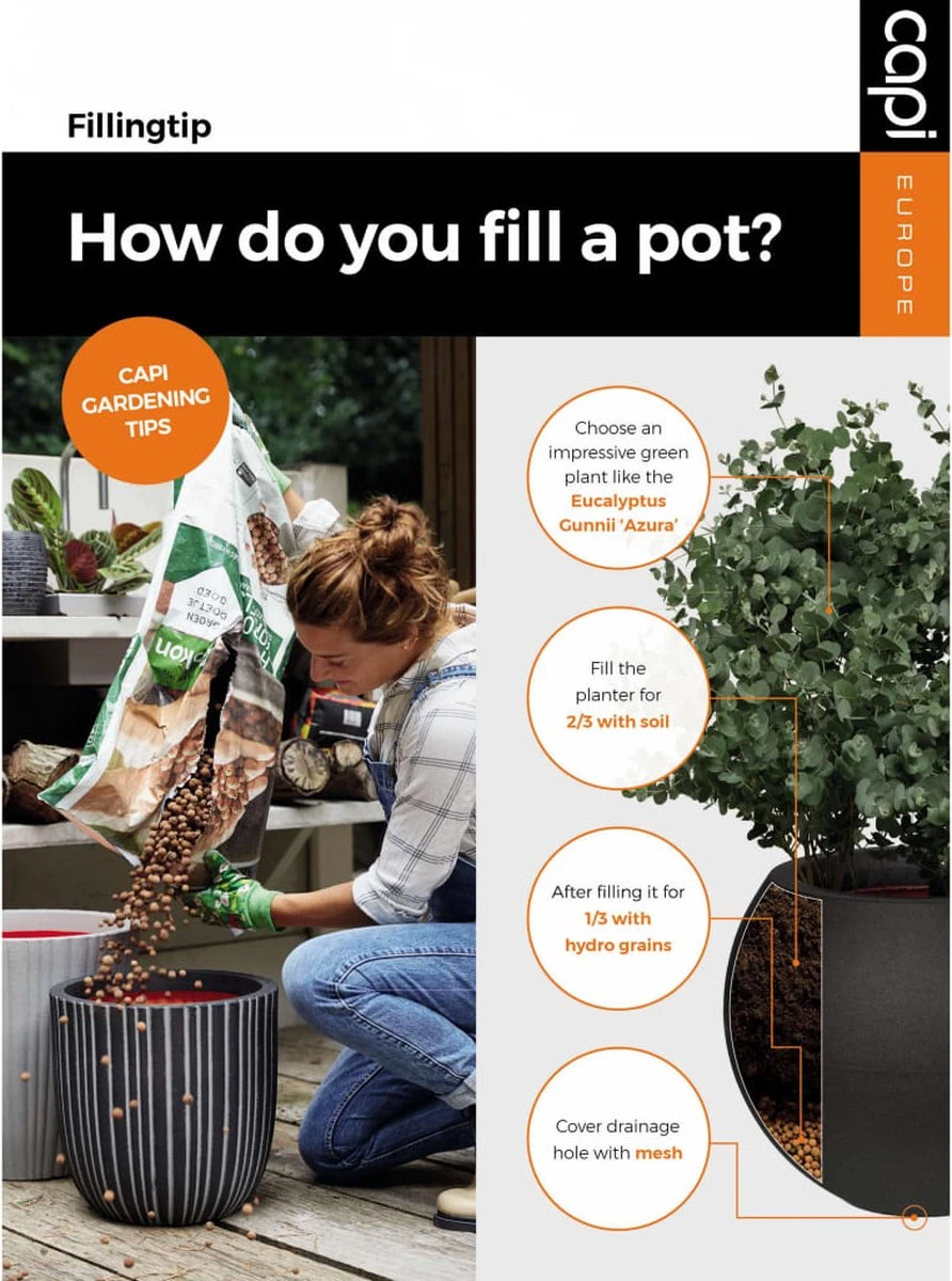 Capi Europe - Bloempot Bol Smooth NL - 35x34 - Zwart - Voor Binnen En Buiten - KBL932 13 Capi Europe - Bloempot Bol Smooth NL - 35x34 - Zwart - Voor Binnen En Buiten - KBL932 - Afbeelding 13