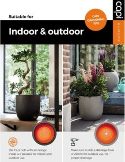 Capi Europe - Bloempot Bol Rib NL - 43x41 - Antraciet - Voor Binnen En Buiten - KOFZ933 -Gardena Winkel 933x1200 1