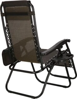 Springos Tuinstoel | Ligstoel | Opvouwbaar | Verstelbaar | Ergonomische Hoofdsteun | Bruin / Zwart -Gardena Winkel 934x1200