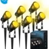 TIGIOO LED Tuinspot Buitenverlichting - 6 Tuinlampen - Tuinverlichting - Waterdicht (6 PACK)