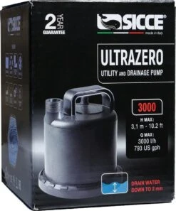 Sicce Ultra Zero - Vlakzuiger - Dompelpomp - Wateroverlast - 3000 L/h -Gardena Winkel 998x1200